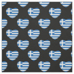 Greek Flag Heart Pattern Fabric