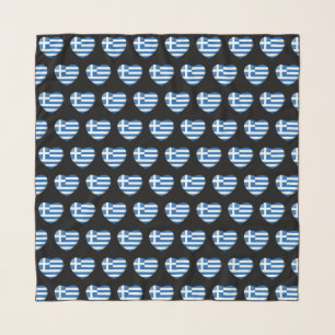 Greek Flag Heart Pattern Scarf