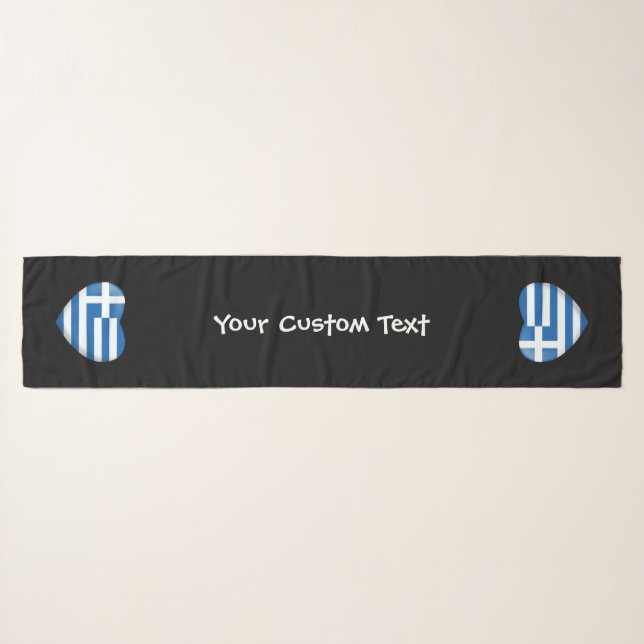 Greek Flag Heart Scarf (Front (Horizontal))
