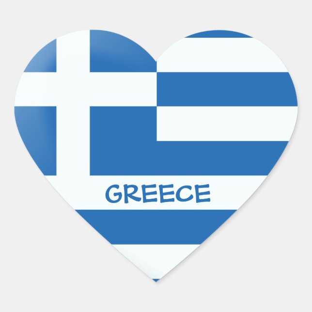 Greek Flag Heart Sticker (Front)