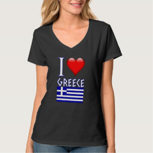 Greek Flag I Love Greece Ancient Writing Patriotic T-Shirt