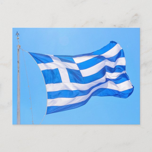 Greek flag in Athens Postcard (Front)