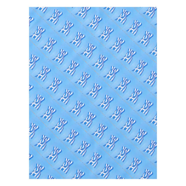 Greek flag in Athens Tablecloth (Front)