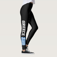 Greek flag leggings for sports fitness workout