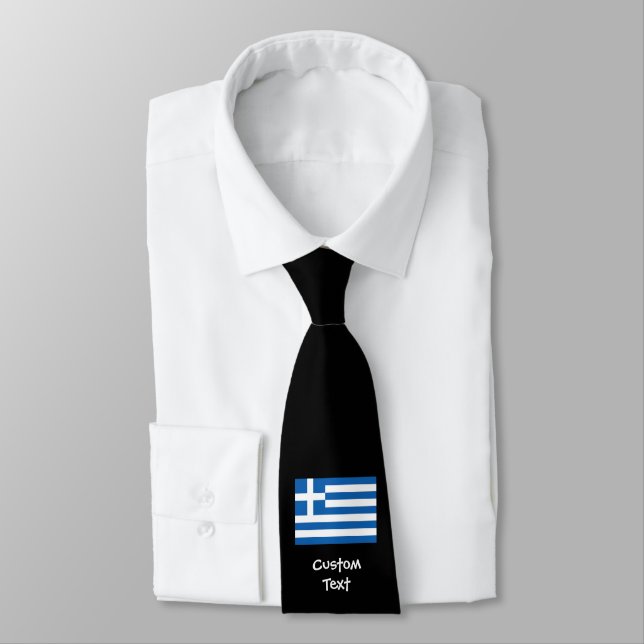 Greek Flag Neck Tie (Tied)