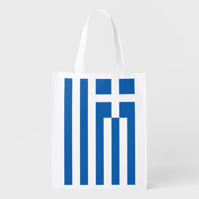 Greek flag of Greece grocery shopping bag (Front)