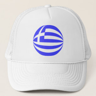 Greek Flag Orb Trucker Hat