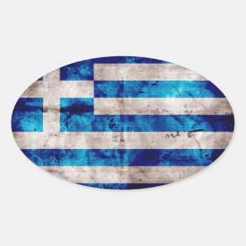 Greek Flag Oval Sticker by FlagWare at Zazzle