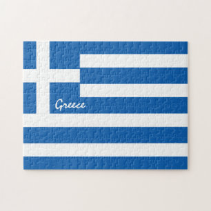 Greek flag & Patriots - Greece travel/sports fans Jigsaw Puzzle