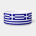 Greek Flag Pet Bowl<br><div class="desc">Ensure your pet's dining experience is as stylish as it is practical with this pet bowl featuring the flag of Greece! Crafted with durable materials and adorned with the iconic blue and white stripes and cross symbol of Greece's flag, this pet bowl is not only functional but also a symbol...</div>