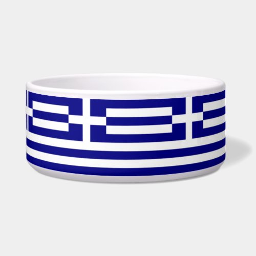 Greek Flag Pet Bowl