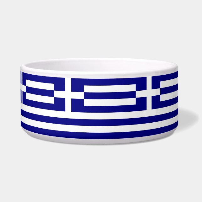 Greek Flag Pet Bowl (Left)