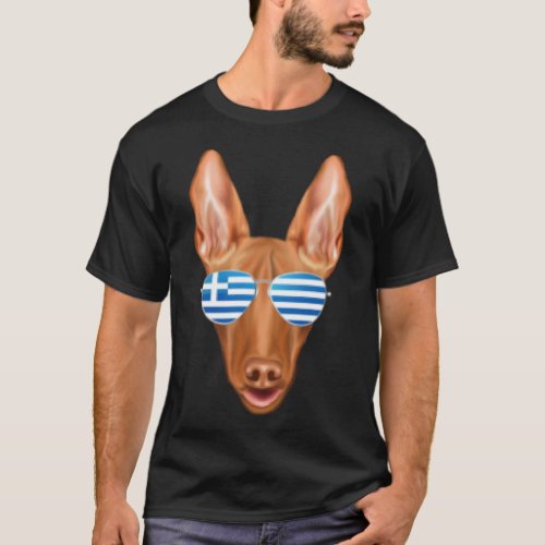 Greek Flag Pharaoh Hound Dog Greece Pocket T_Shirt