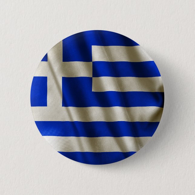 Greek Flag Pinback Button (Front)