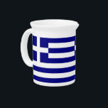 Greek Flag Pitcher<br><div class="desc">Add a touch of Greek flair to your beverage collection with our exclusive pitcher featuring the flag of Greece! Crafted with meticulous attention to detail, this pitcher is more than just a functional item; it’s a celebration of Greek heritage and cultural pride. The stunning design prominently displays the iconic Greek...</div>