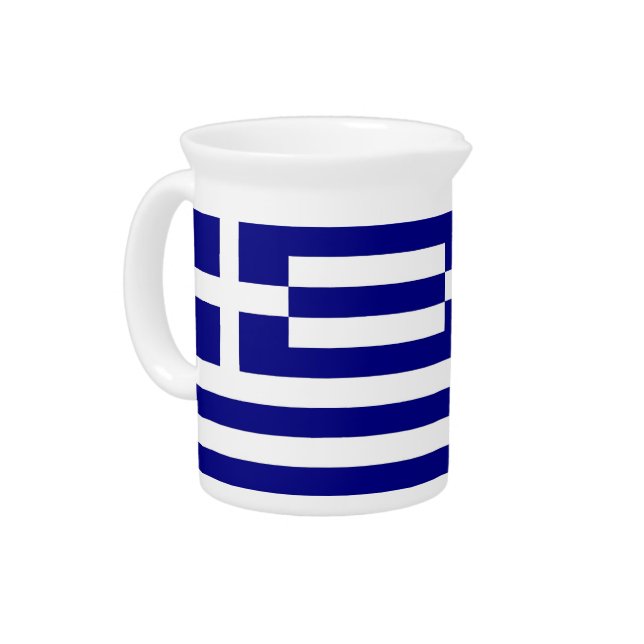 Greek Flag Pitcher (Left)