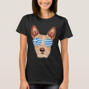 Greek Flag Portuguese Podengo Pequeno Dog Greece P T-Shirt