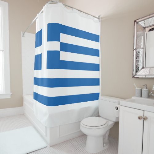 Greek Flag Shower Curtain