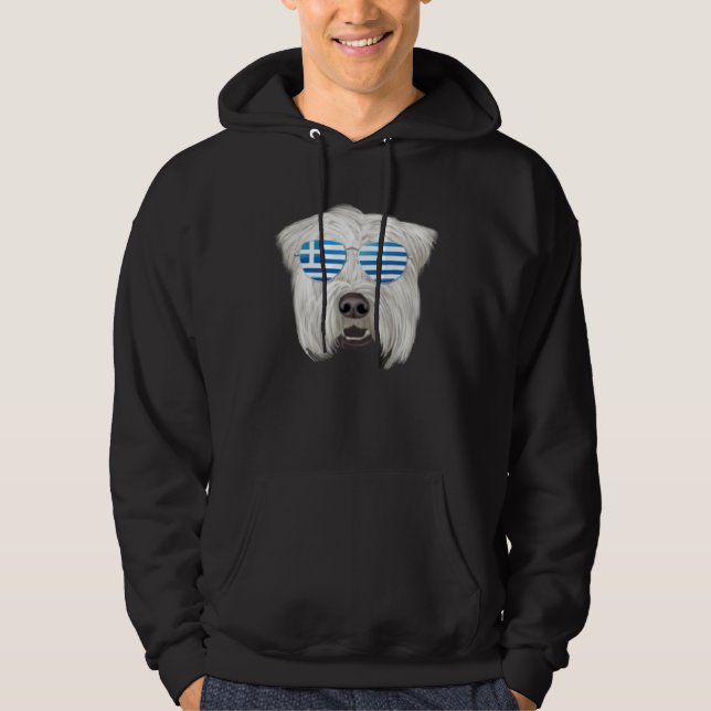 Greek Flag Soft Coated Wheaten Terrier Dog Greece  Hoodie (Front)