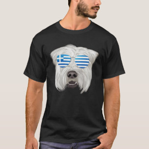 Greek Flag Soft Coated Wheaten Terrier Dog Greece  T-Shirt