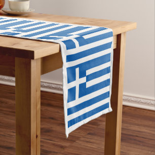 Greek Flag & Sports fan house decor / Greece Short Short Table Runner