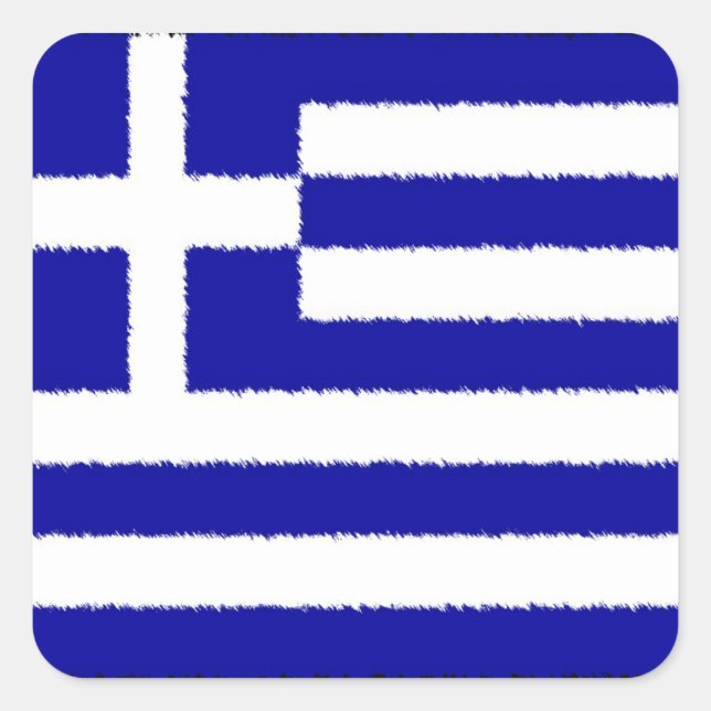 Greek Flag Square Sticker (Front)