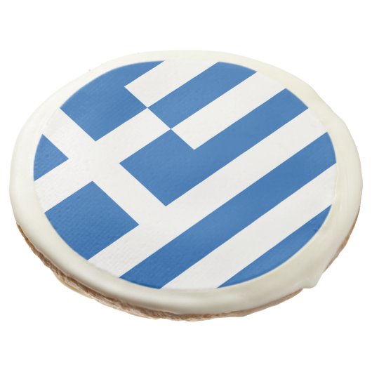 Greek Flag Sugar Cookie (Angled)