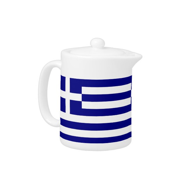 Greek Flag Teapot (Left)