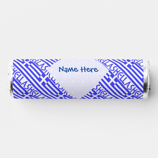 Greek Flag Tiled Personalized  Breath Savers® Mints (Front)