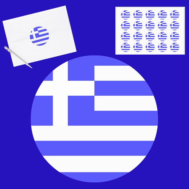 Greek Flag Total Classic Round Sticker (Creator Uploaded)
