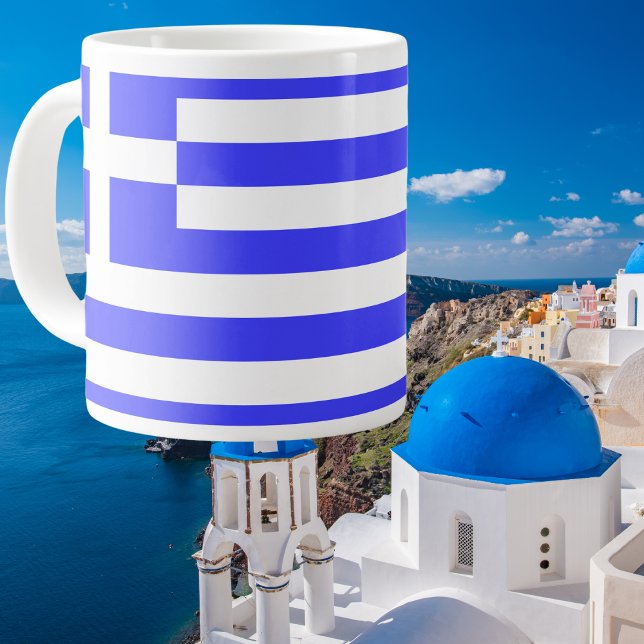 Greek Flag Total Giant Coffee Mug (Creator Uploaded)