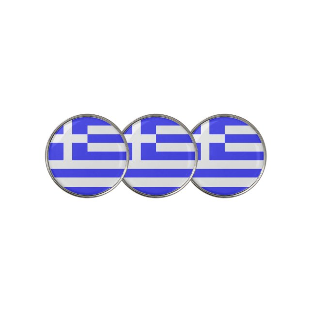 Greek Flag Total Golf Ball Marker (3 Up)