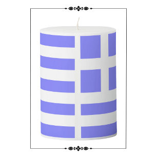 Greek Flag Total Pillar Candle