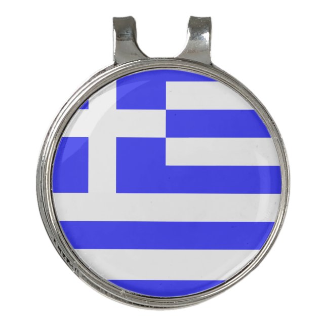 Greek Flag Totally Golf Hat Clip (Front)