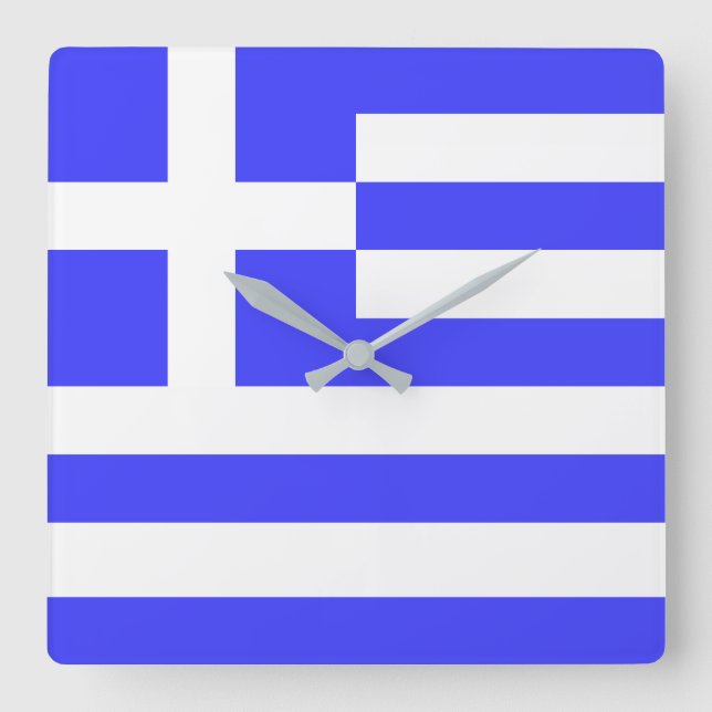 Greek Flag Totally Square Wall Clock (Front)