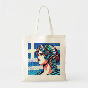 Greek flag tote bag