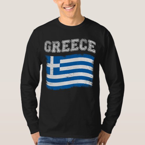 Greek Flag Tourist Holiday Destination Greece Flag T-Shirt