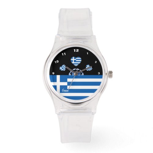 Greek Flag watch Hearts Greece sports Watch