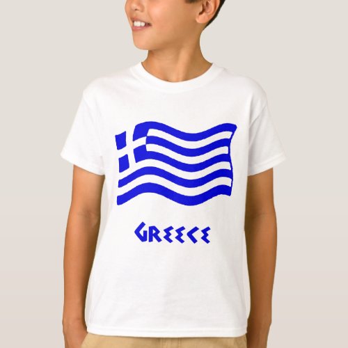 Greek Flag Waving T_Shirt