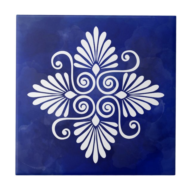 Greek Flourish Ornament  Ceramic Tile (Front)