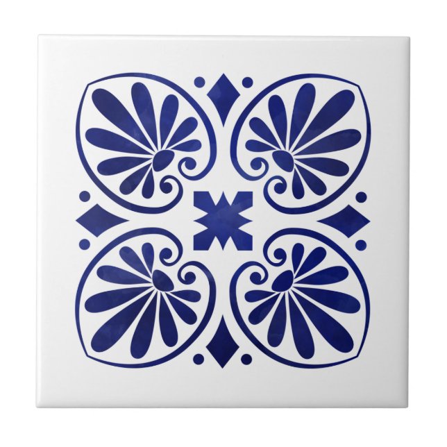 Greek Flourish Ornament  Ceramic Tile (Front)