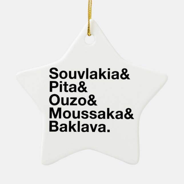 Greek Food Ampersand Ceramic Ornament (Front)