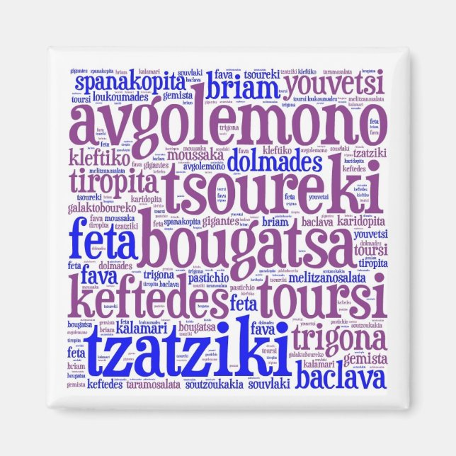 Greek Food Fridge Magnet (Front)
