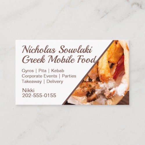 Greek Food Gyros Mobile Cafe Business Card
