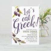 Greek Food Tasting | Bridal Shower Party Invite (Standing Front)