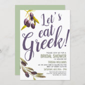 Greek Food Tasting | Bridal Shower Party Invite (Front/Back)