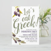 Greek Food Tasting | EngagementParty Invitation (Standing Front)