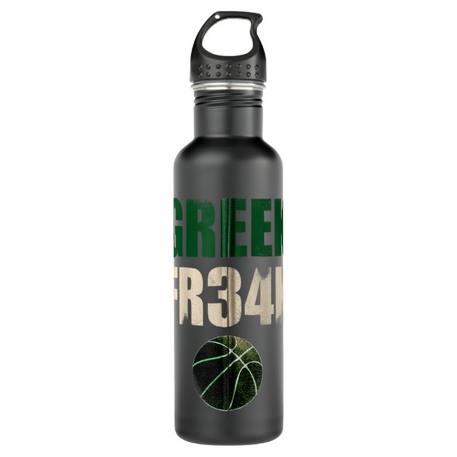 GREEK FR34K Milwaukee Wisconsin Basketball Champio Stainless Steel Water Bottle (Front)