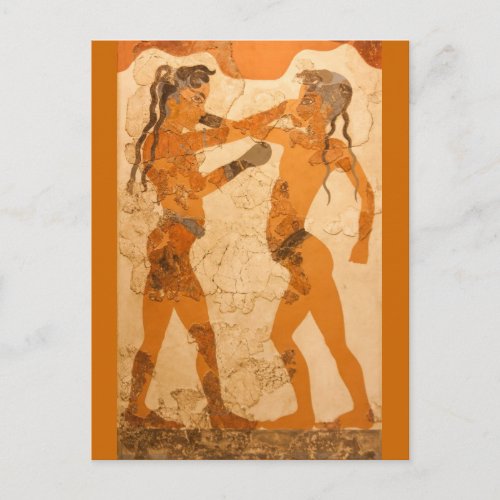 Greek Fresco Young Boxers Postcard