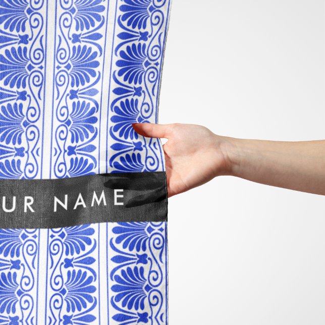 Greek Fret Arabesque Blue, Your Name, Personalize Scarf (Creator Uploaded)